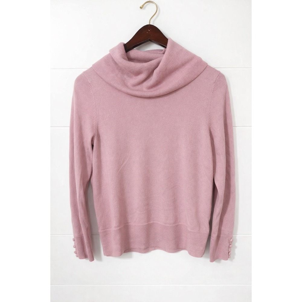 Talbots Womens Blush Pink 100%‎ Merino Wool Cowl Neck Sweater Medium Luxury